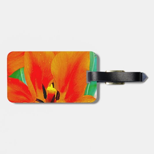 Orange Tulip Gepäckanhänger (Rückseite horizontal)