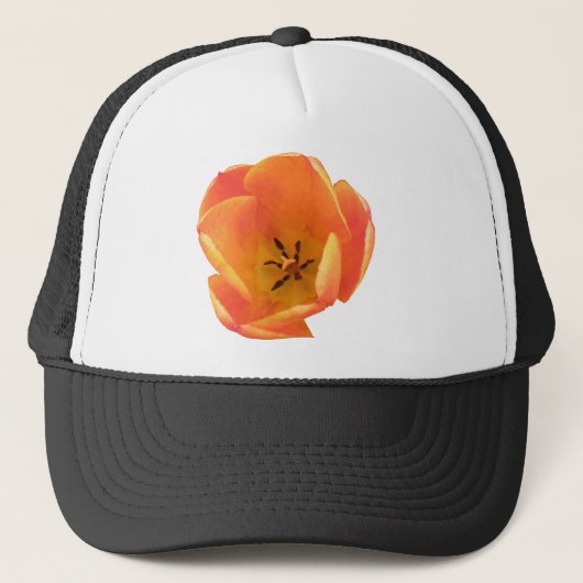 Orange Tulip Hat Truckerkappe (Vorderseite)