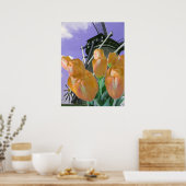 Orange Tulip Windmill Poster Print (Küche)