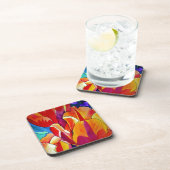 Orange Tulips Aquarellmalerei Blume Getränkeuntersetzer (Rechte Seite)