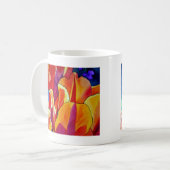 Orange Tulips Aquarellmalerei Blume Kaffeetasse (Vorderseite Links)
