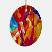 Orange Tulips Aquarellmalerei Blume Keramikornament (Rechts)