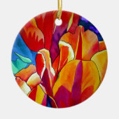 Orange Tulips Aquarellmalerei Blume Keramikornament (Vorne)