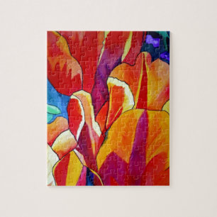 Orange Tulips Aquarellmalerei Blume Puzzle