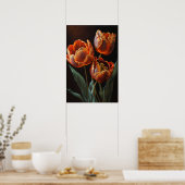Orange Tulips Blume Art Print Poster (Küche)