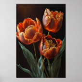Orange Tulips Blume Art Print Poster (Vorne)