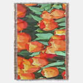Orange Tulips Decke (Vorderseite Vertikal)