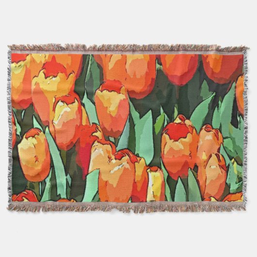 Orange Tulips Decke (Vorderseite)
