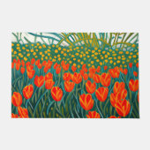 Orange Tulips Field Floral Fußmatte (Vorderseite)