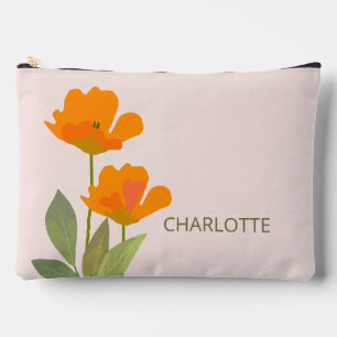 Orange Tulips Floral Individuelle Name Zuhause Zubehörtasche