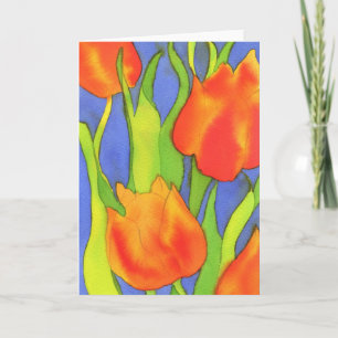 Orange Tulips Greetings Card Karte
