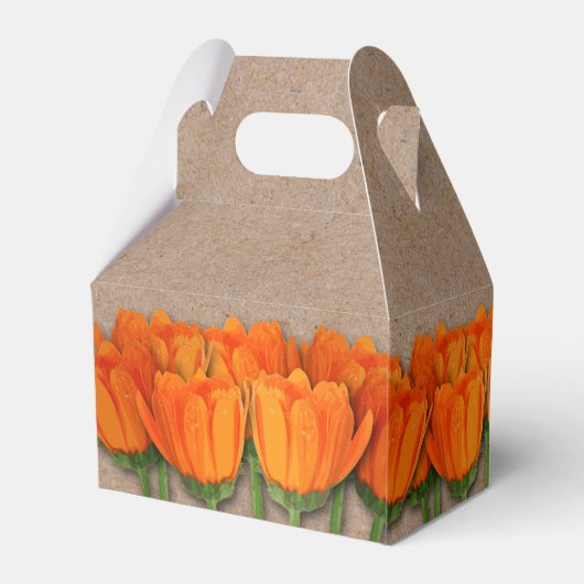 Orange Tulips Kraft Gable Fevor Boxes Geschenkschachtel (Rückseite)