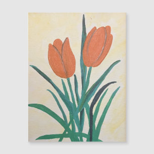 Orange Tulips Magnetkarte