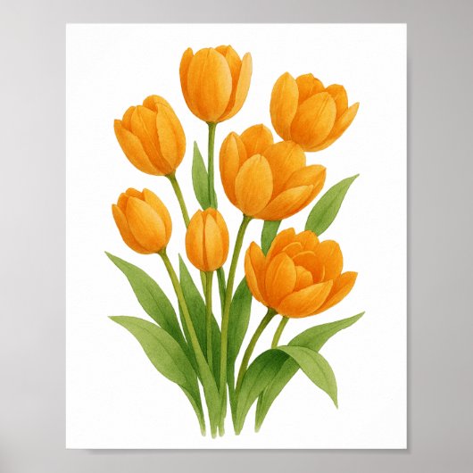 Orange Tulips Malerei Florenz Kunst, Dichtung und  Poster (Vorne)