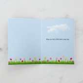 Orange Tulips mit Cat Get Well Karte (Innenseite)