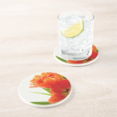 Orange Tulips Sandstone Untersetzer (Seite)