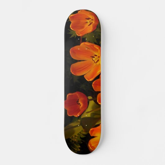Orange Tulips Skateboard (Vorderseite)