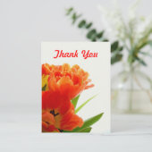 Orange Tulips Vielen Dank Postkarten (Stehend Vorderseite)