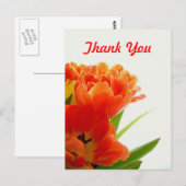 Orange Tulips Vielen Dank Postkarten (Vorne/Hinten)