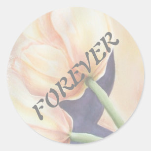 ORANGE TULIPS WEDEDING STICKERS