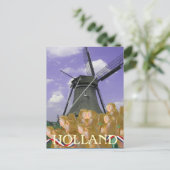 Orange Tulips Windmill Holland Postcard Postkarte (Stehend Vorderseite)