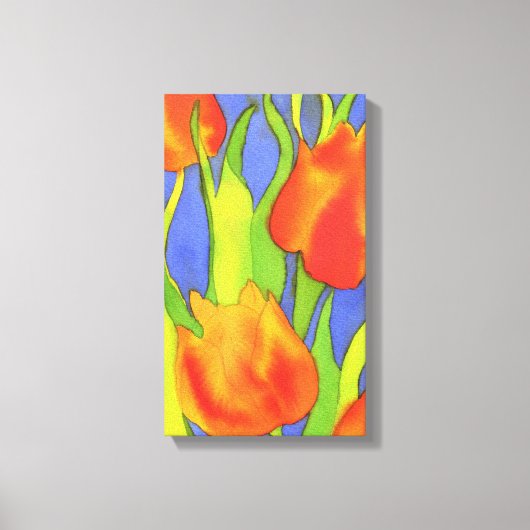 Orange Tulips Wrapped Canvas Leinwanddruck (Vorderseite)