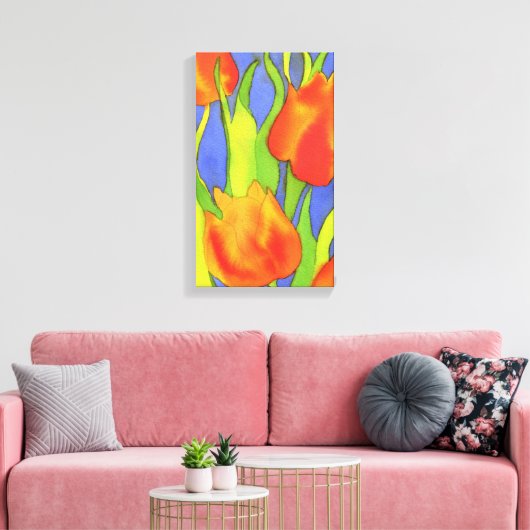 Orange Tulips Wrapped Canvas Leinwanddruck (Insitu (Wohnzimmer))