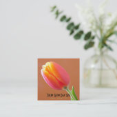 Orange Tulpe-Nahaufnahme-Foto-Termin Terminkarte (Stehend Vorderseite)