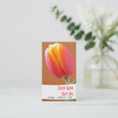 Orange Tulpe-nahe hohe Foto-Verabredung Terminkarte (Stehend Vorderseite)