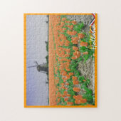 Orange Tulpe-u. Puzzle (Vertikal)