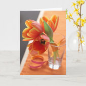 Orange Tulpen Karte (Gelbe Blume)