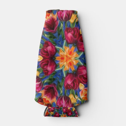 Orange-Tulpenmuster der schwachen Liebe Flaschenkühler (Vorderseite)