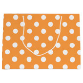 Orange Tupfen-Muster Große Geschenktüte (Vorderseite)