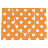 Orange Tupfen-Muster Große Geschenktüte (Rückseite)
