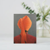 Orange Turban Postkarte (Stehend Vorderseite)