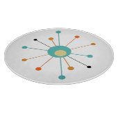 Orange Türkis Atomage Sternexplosion Mitte Jahrhun Schneidebrett (Ecke)