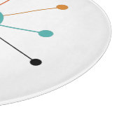 Orange Türkis Atomage Sternexplosion Mitte Jahrhun Schneidebrett (Ecke)