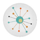 Orange Türkis Atomage Sternexplosion Mitte Jahrhun Schneidebrett (Vorderseite)