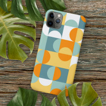 Orange Türkis Blau Seafoam Grün Retro Art Muster