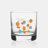Orange Türkis Cream Circles Mid Century Whiskyglas (Rückseite)