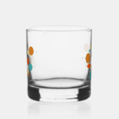 Orange Türkis Cream Circles Mid Century Whiskyglas (Links)