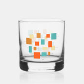 Orange Türkis Cream Square Mitte des Jahrhunderts Whiskyglas (Rückseite)