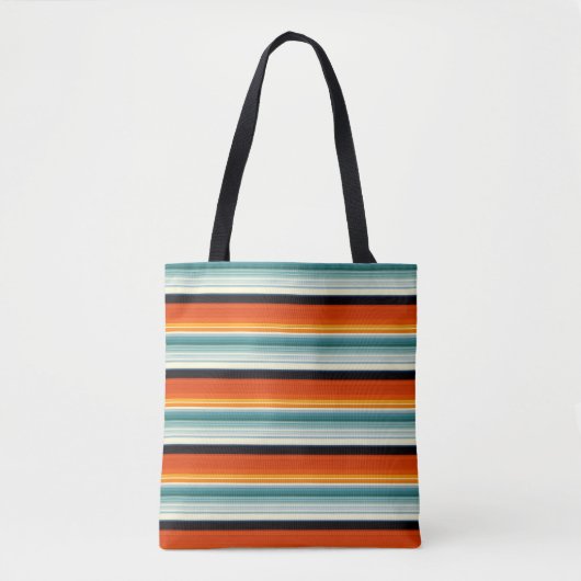 Orange Türkis Gestreift Tasche (Vorderseite)
