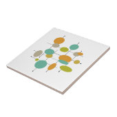 Orange Türkis grüne Kreise Mitteljahrhundert Retro Fliese (Seite)