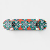 Orange Türkis Muster Skateboard (Horizontal)