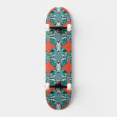 Orange Türkis Muster Skateboard (Vorderseite)