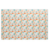 Orange Türkis Plätze Linien Mitte Jahrhundert Mode Stoff (Yard (91,4 cm))
