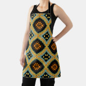 Orange Türkise Black Ethnic Boho Muster Schürze (InSitu)