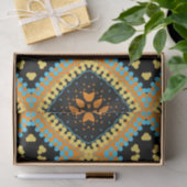 Orange Türkise Black Ethnic Boho Muster Seidenpapier (Geschenk)