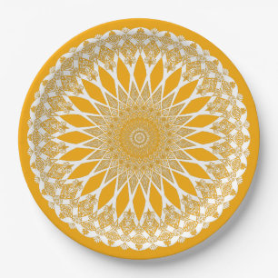 Orange Turmeric Tristyns Mandala Pappteller